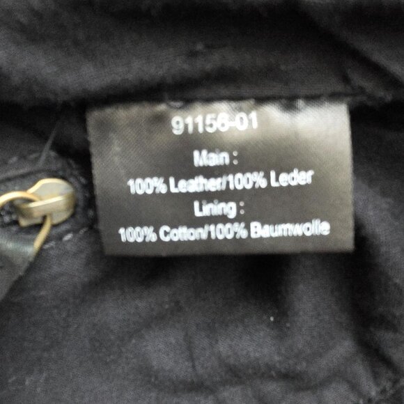 Burin Large Black Leather Tote Bag Front Pocket Satchel Boho Slouchy Minimalist - Picture 7 of 13